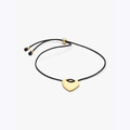 Bracciale Regolabile Cordino Nero con Cuore da incidere