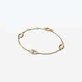 Bracciale Ovali Linea Sinuosa e Perla d'Acqua Dolce Coltivata