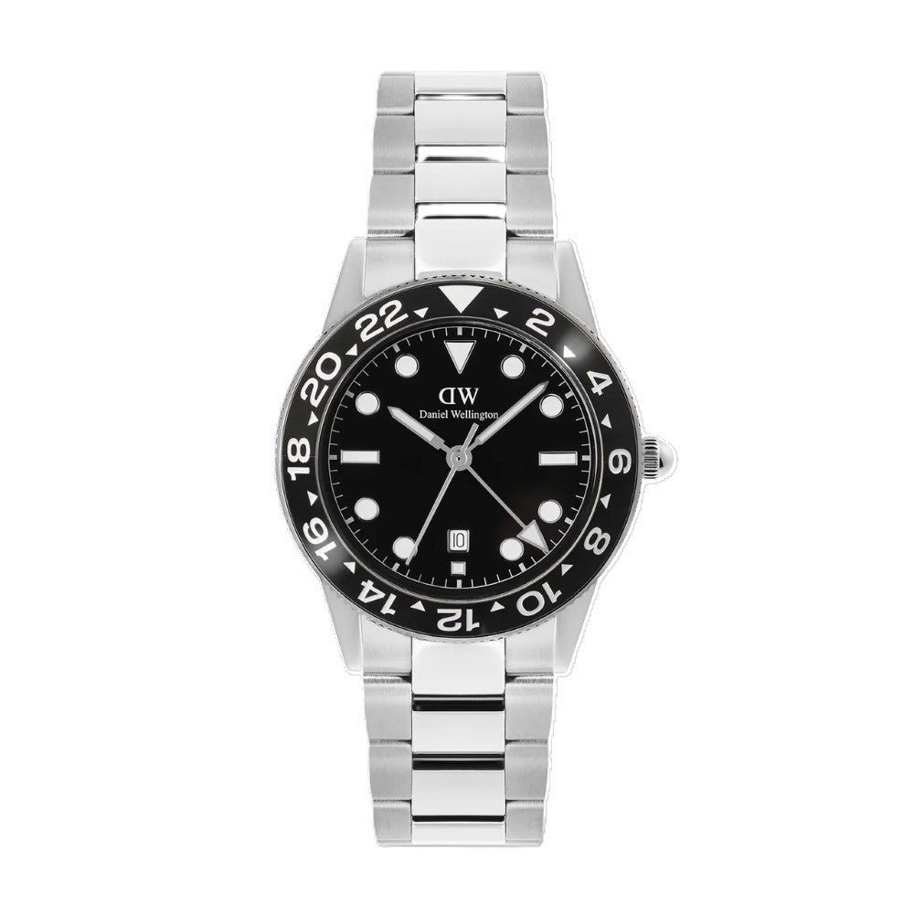 Daniel Wellington | Iconic GMT Link Black Ceramic Bezel Silver