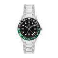 Daniel Wellington | Iconic GMT Link Black Green Ceramic Bezel Silver