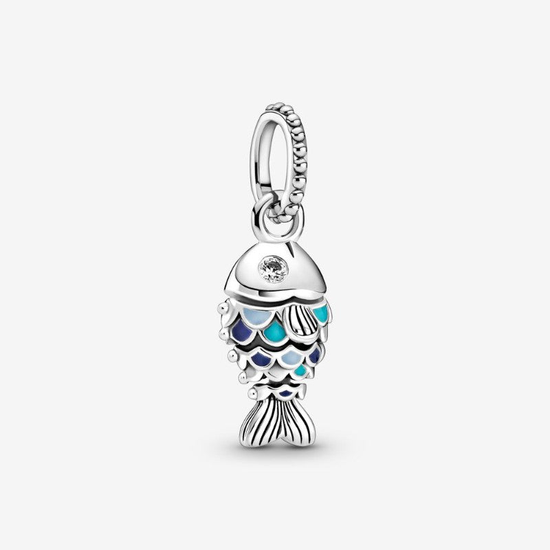Charm pendente Pesce con squame blu