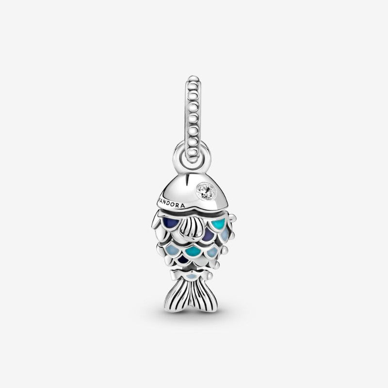 Charm pendente Pesce con squame blu