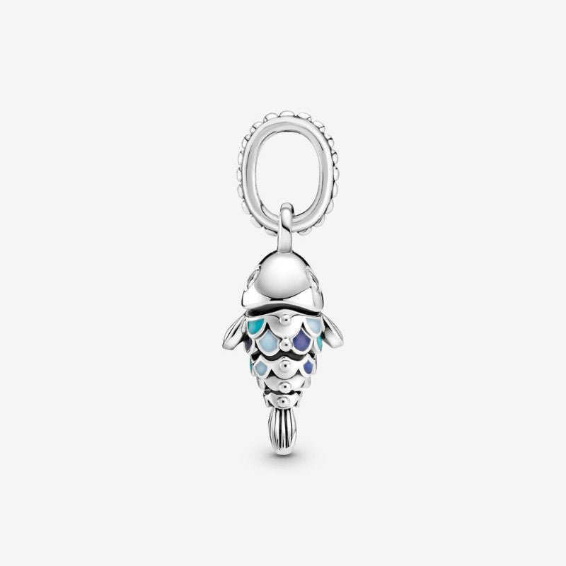 Charm pendente Pesce con squame blu