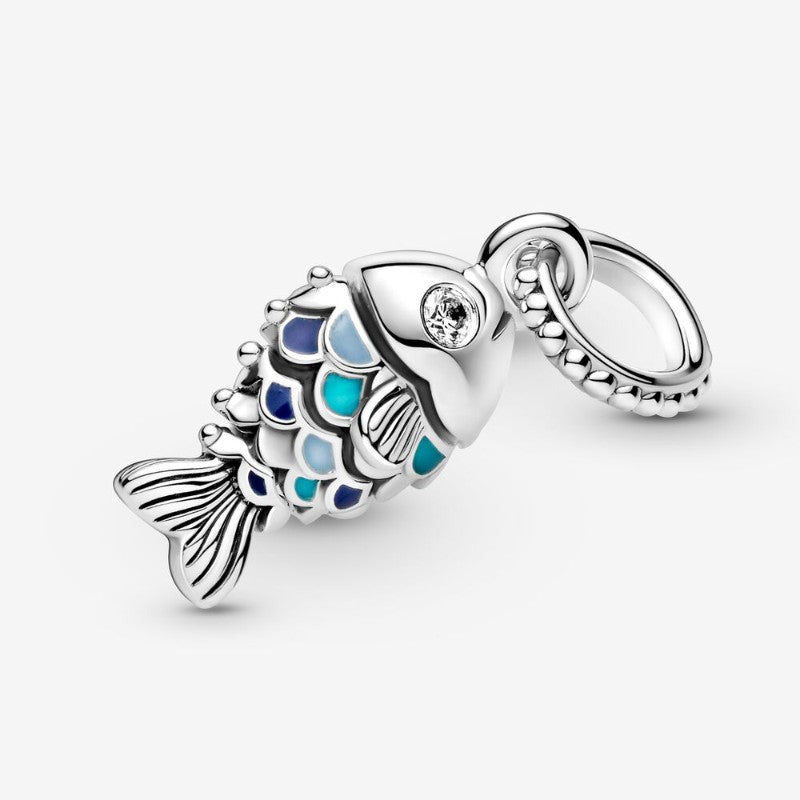 Charm pendente Pesce con squame blu