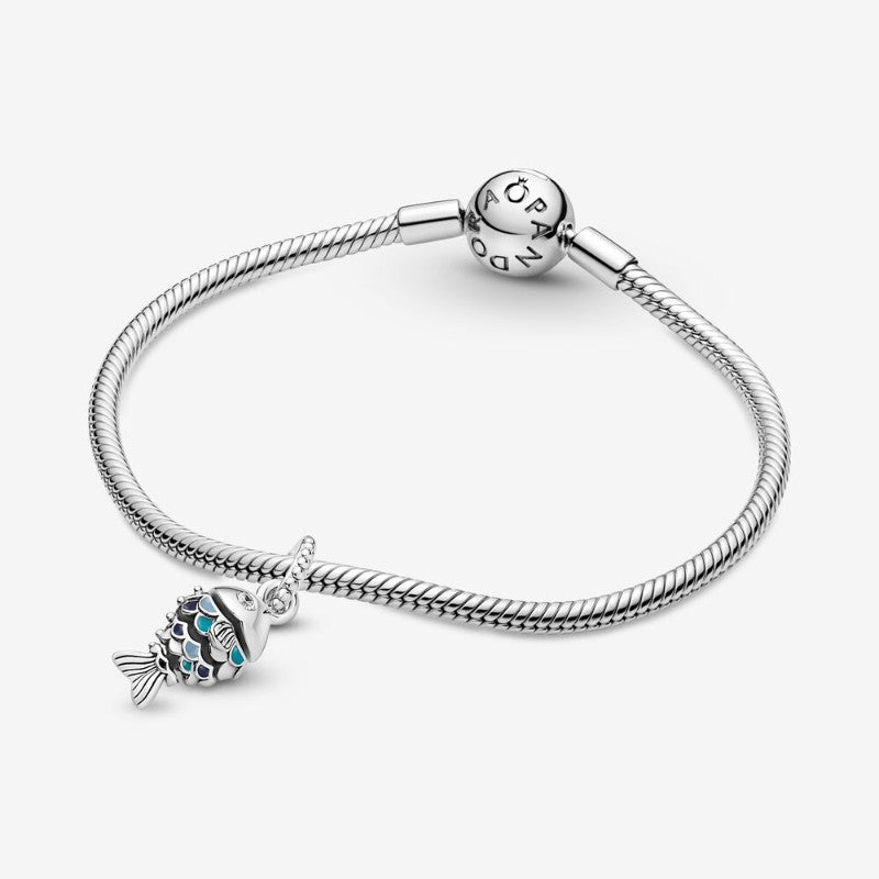 Charm pendente Pesce con squame blu