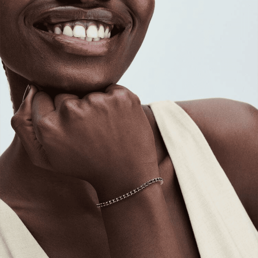 Bracciale Tennis con Pietre Nere