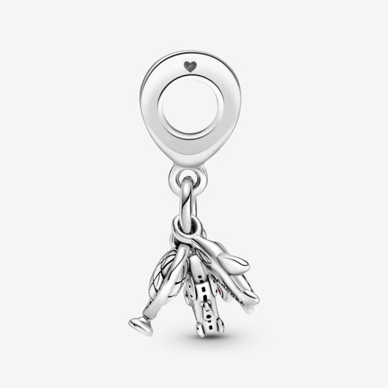 Charm pendente Aereo, globo e valigia