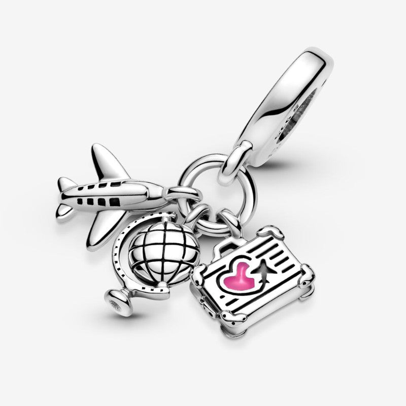 Charm pendente Aereo, globo e valigia