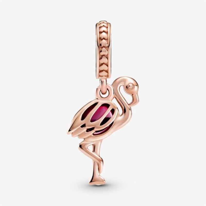 Charm pendente Fenicottero in vetro di Murano rosa
