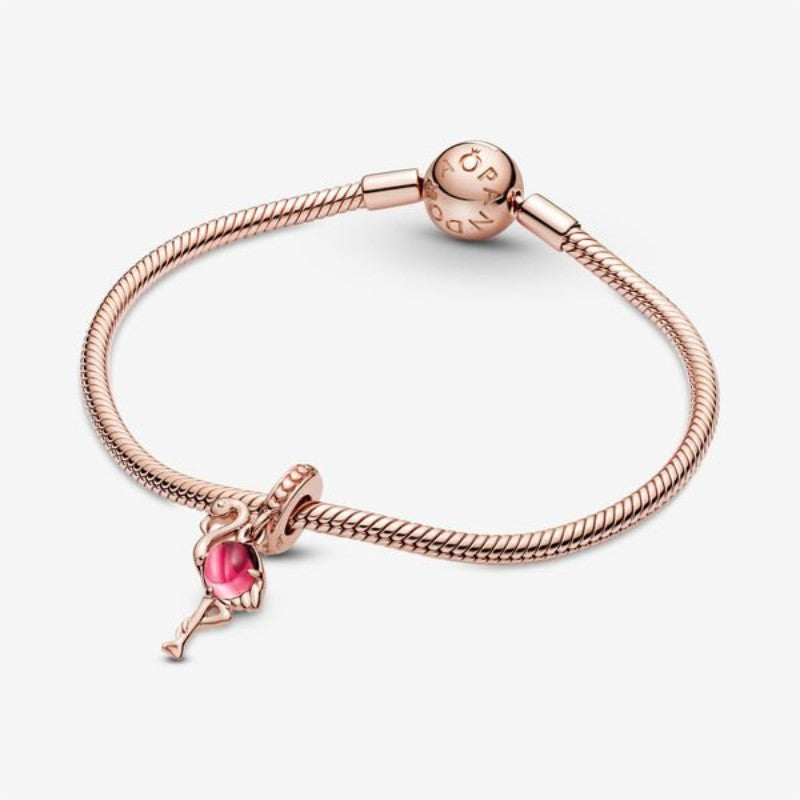 Charm pendente Fenicottero in vetro di Murano rosa