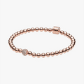 Bracciale Sfere e Pavé Oro Rosa