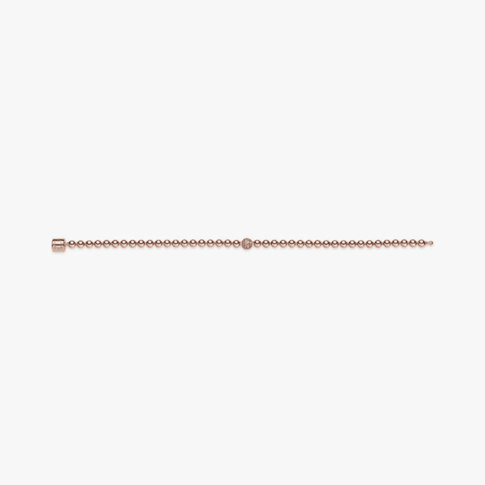 Bracciale Sfere e Pavé Oro Rosa