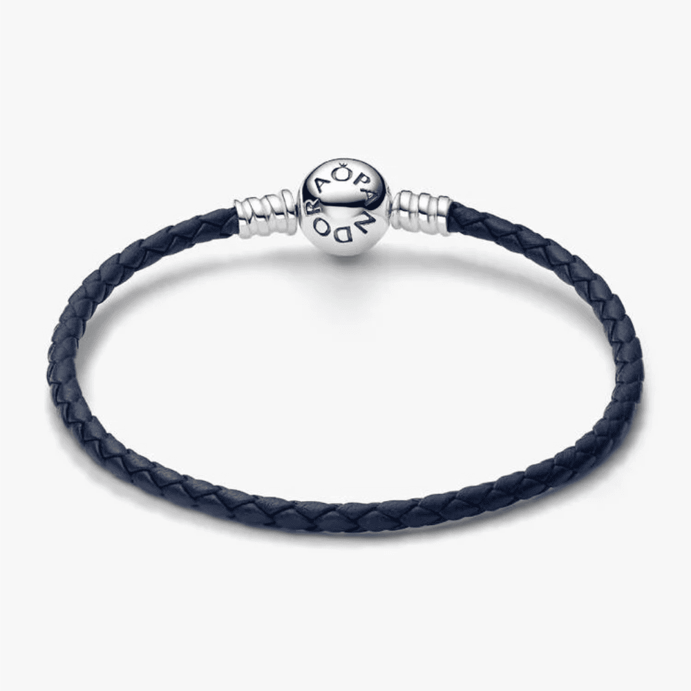 Bracciale Moments in Pelle Blu