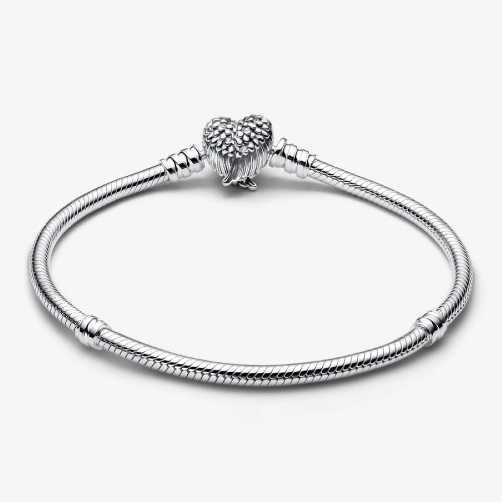 Bracciale con Chiusura a Cuore e Ali d' Angelo