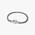 Bracciale Intreccio Tessuto Nero