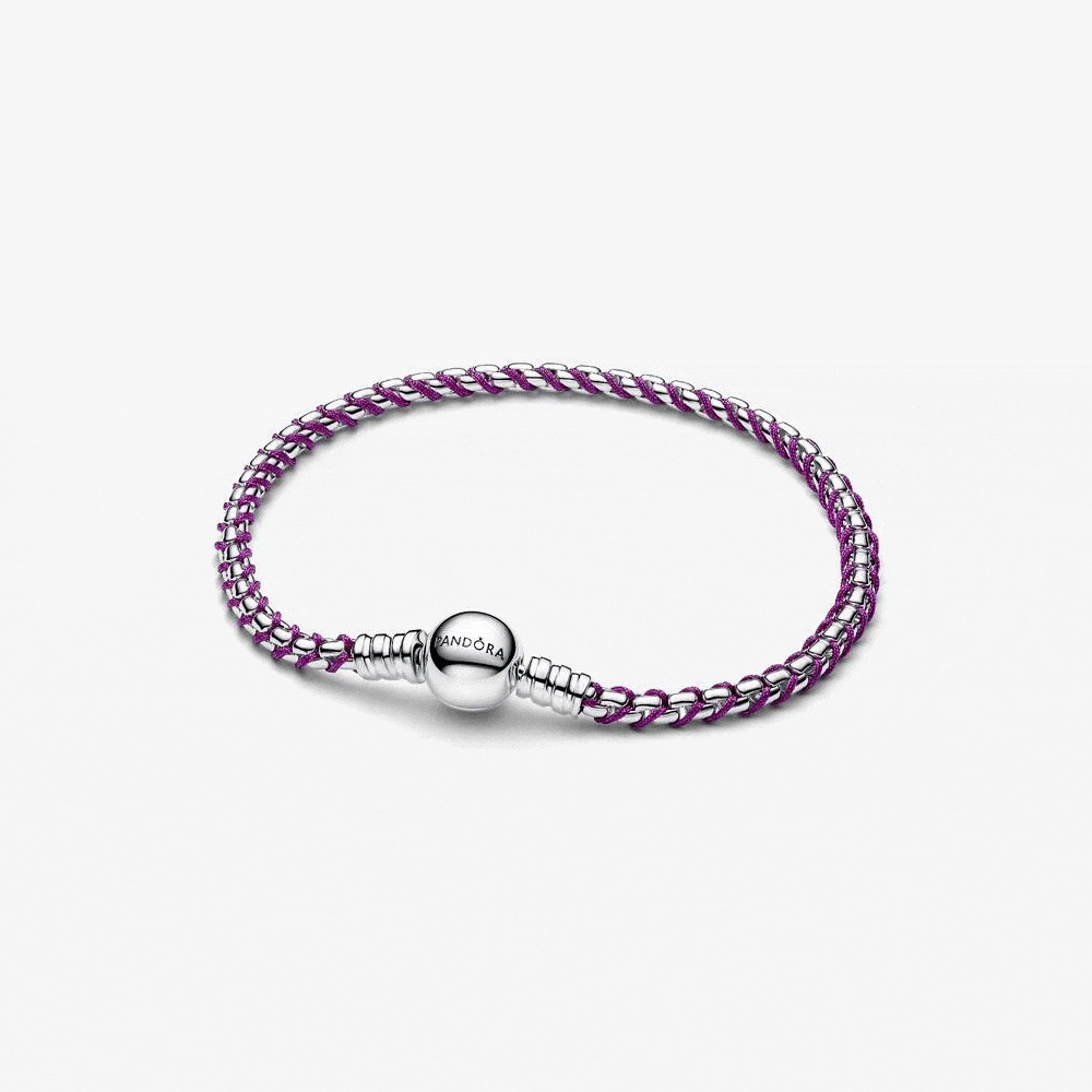Bracciale Intreccio Tessuto Viola