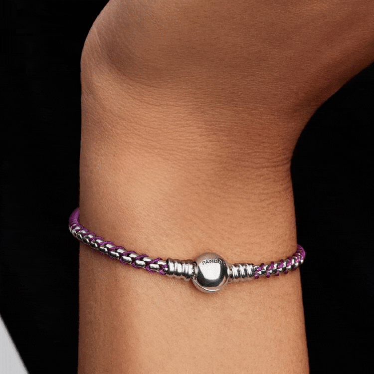 Bracciale Intreccio Tessuto Viola