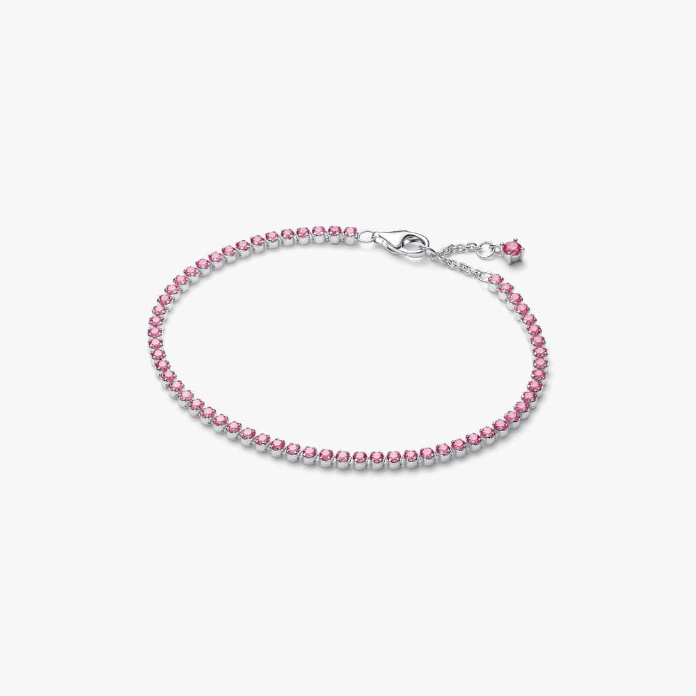 Bracciale Tennis con Pietre Rosa Piccole