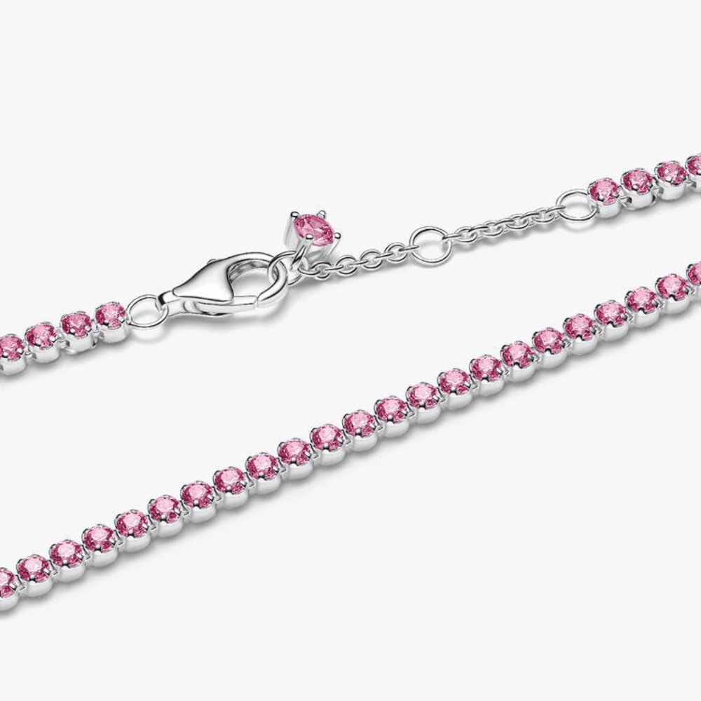 Bracciale Tennis con Pietre Rosa Piccole