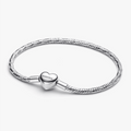 Bracciale Maglia Snake Sfaccettata con Chiusura a Cuore da Incidere
