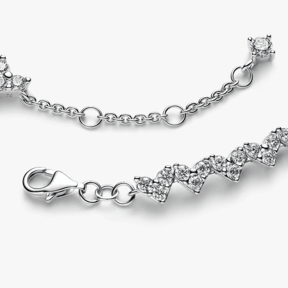 Bracciale Cuori con Tre Pietre