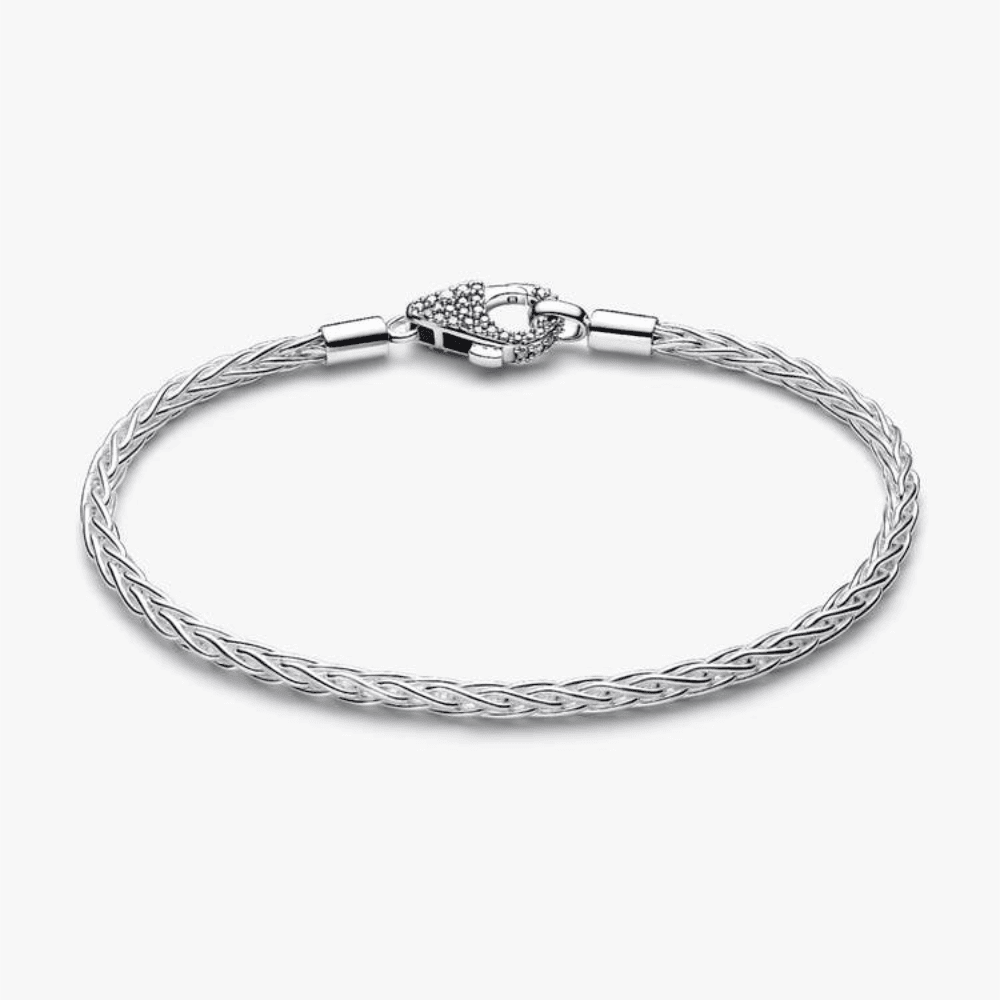 Bracciale Maglia Coda di Volpe con Chiusura Pavé