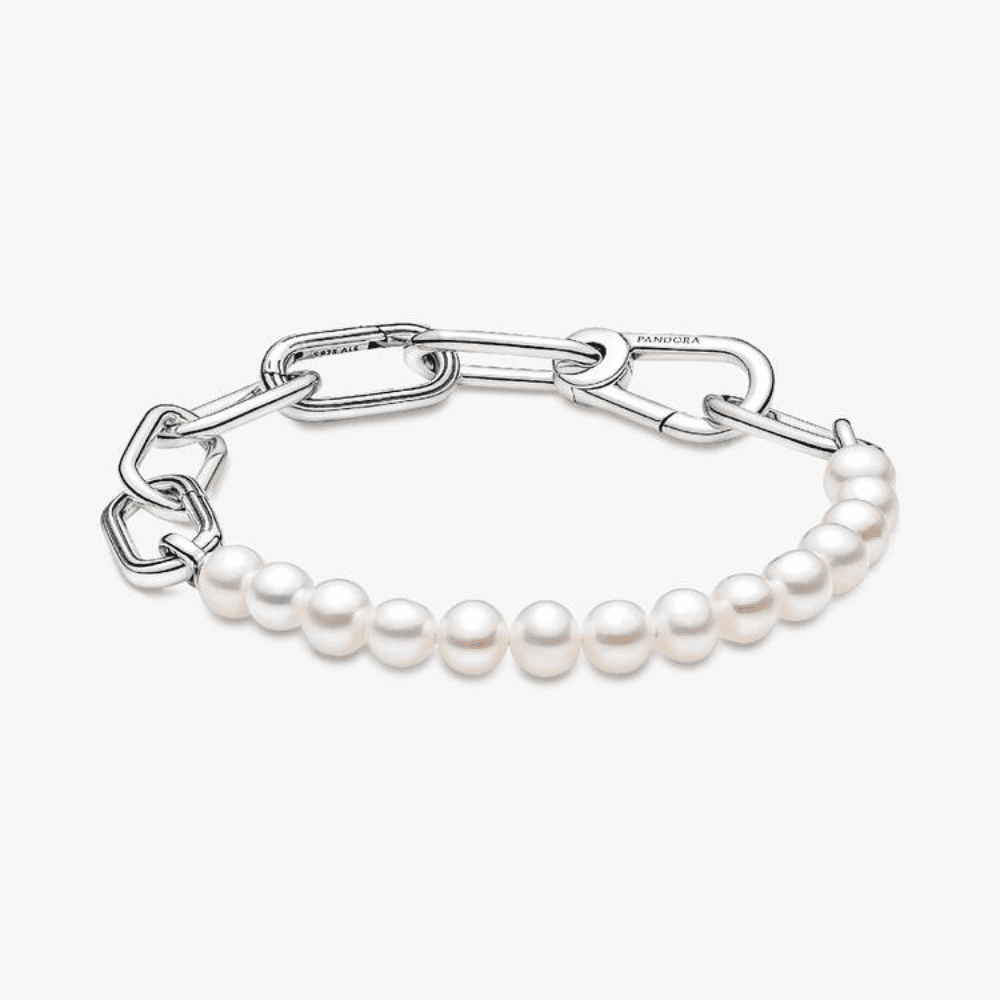 Bracciale Maglia Link con Perle d'Acqua Dolce Coltivate Pandora ME