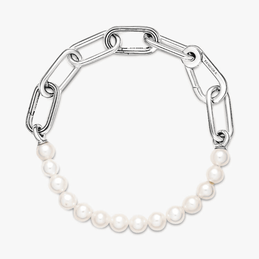 Bracciale Maglia Link con Perle d'Acqua Dolce Coltivate Pandora ME