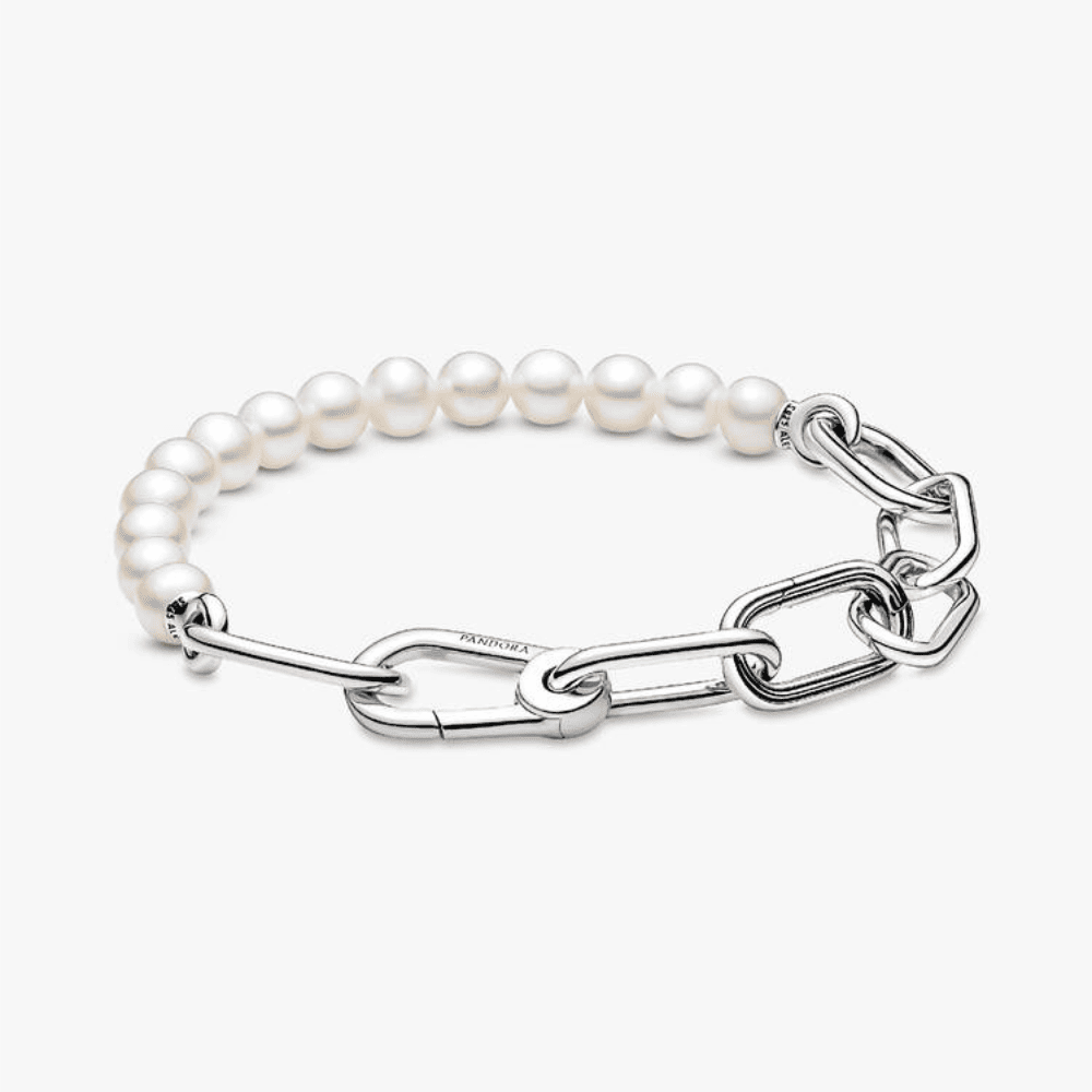Bracciale Maglia Link con Perle d'Acqua Dolce Coltivate Pandora ME