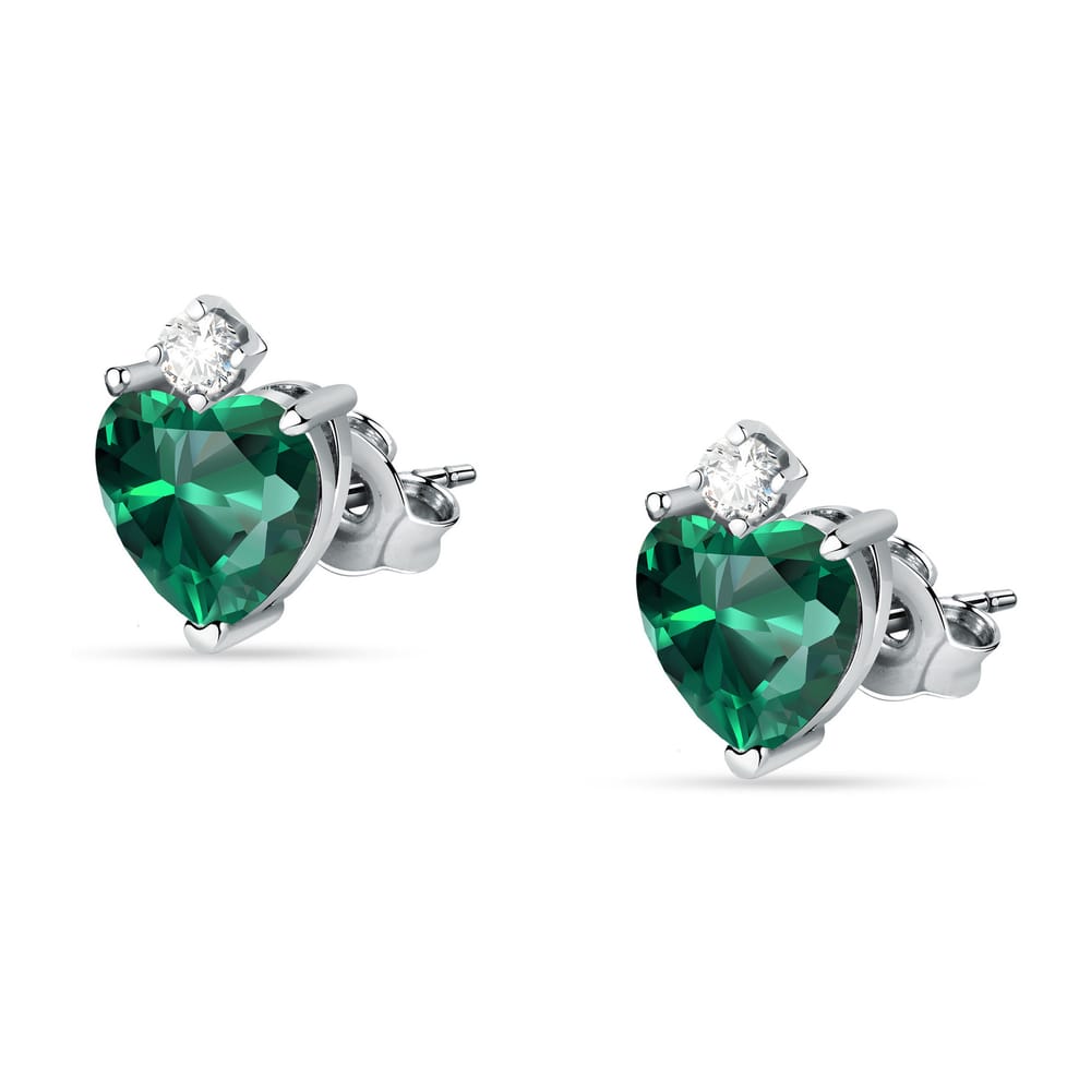 Orecchini Nobile a Lobo Cuore in Argento e Zirconi Verdi – Morellato SAIW164