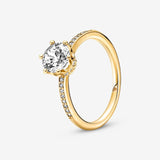 Pandora | Anello Corona Scintillante Dorato