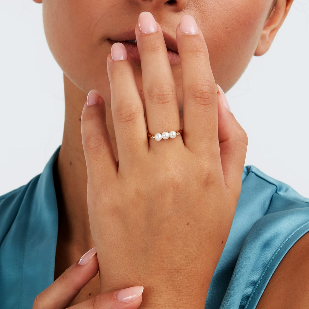 Anello Perla in Argento Dorato – Morellato SAWM11 indossato