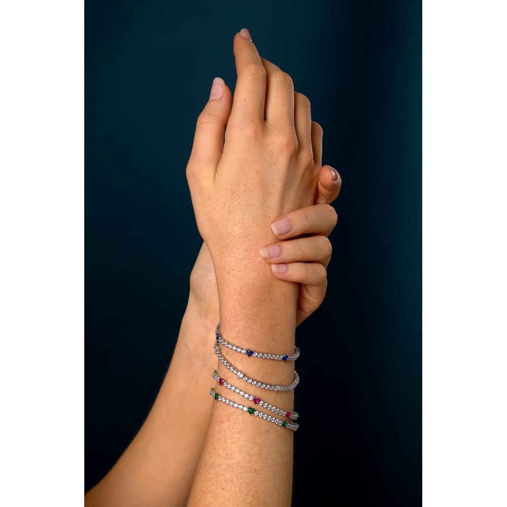 Bracciale Tennis Tesori Cuore in Argento e Zirconi Verdi – Morellato SAIW235 indossato