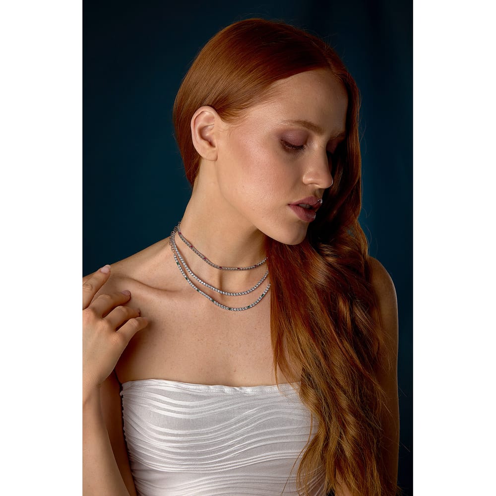 Collana Tennis Tesori in Argento e Zirconi Rossi – Morellato SAIW242 indossato