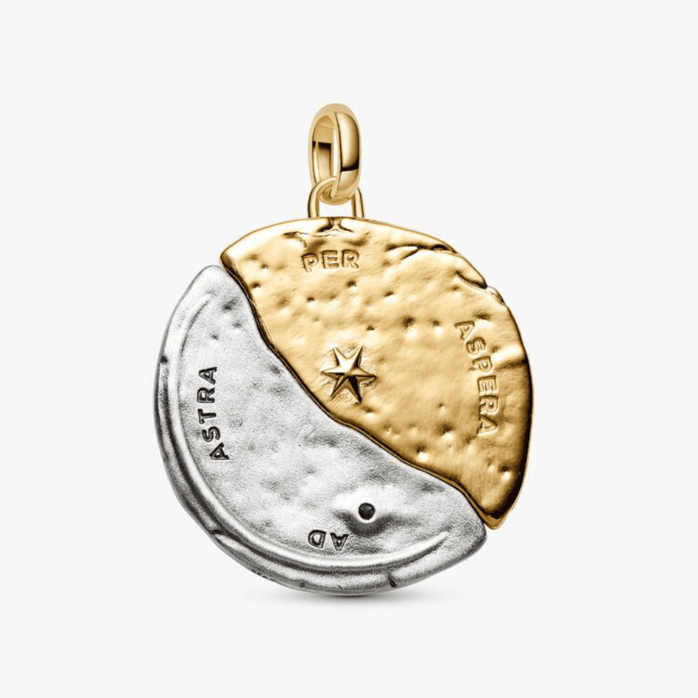 Charm Medallion XL Sole e Luna "Per Aspera Ad Astra"