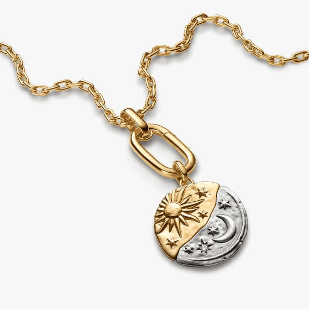 Charm Medallion XL Sole e Luna "Per Aspera Ad Astra"
