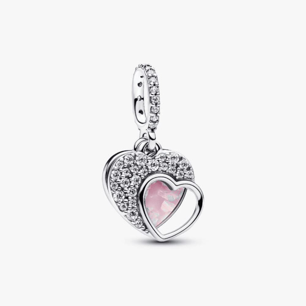 Charm Pendente Doppio Cuore Mamma Sei Bellissima