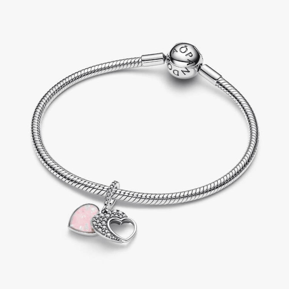 Charm Pendente Doppio Cuore Mamma Sei Bellissima