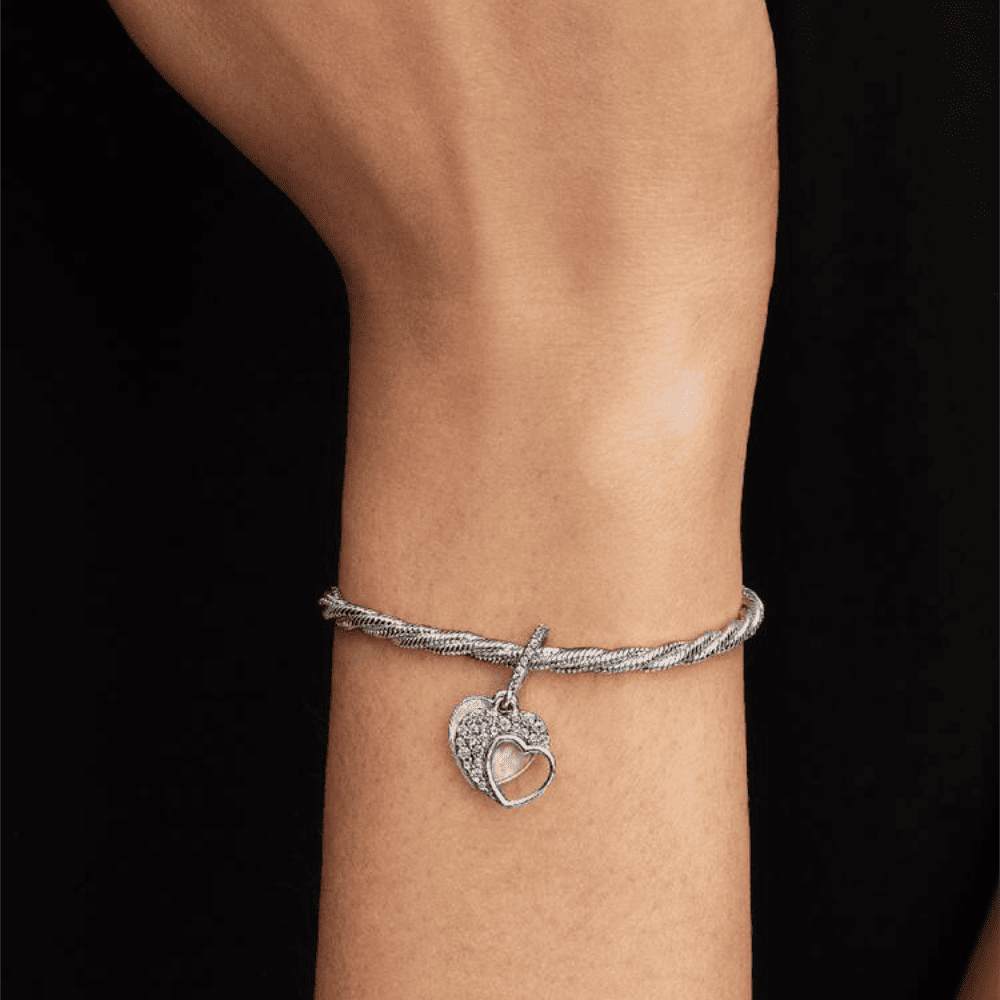Charm Pendente Doppio Cuore Mamma Sei Bellissima