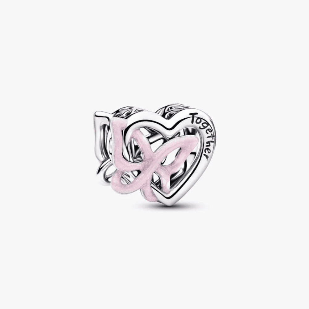 Charm Openwork Cuore e Farfalla