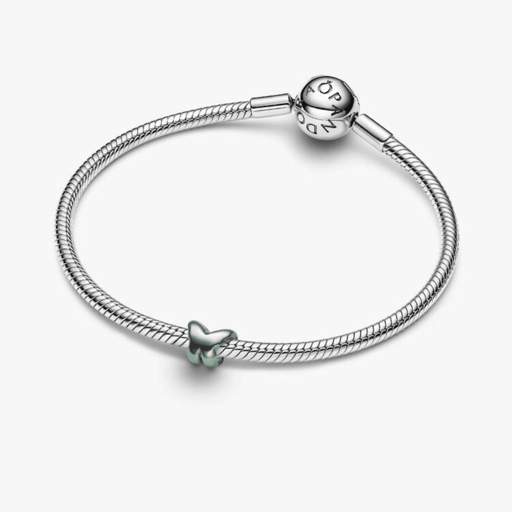 Mini Charm Farfalla effetto metallico verde