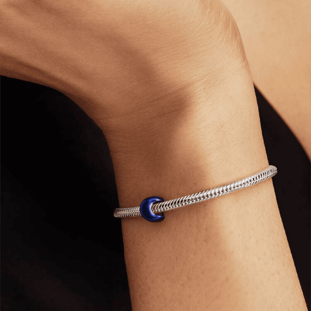 Mini Charm Luna effetto metallico blu