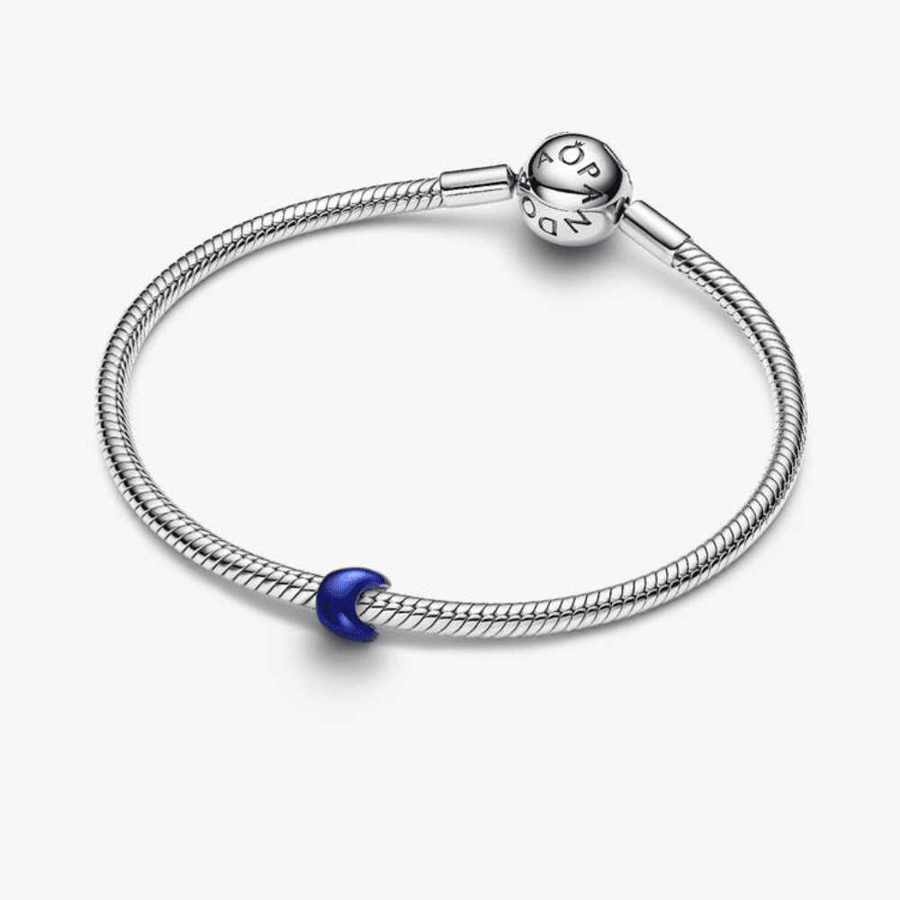 Mini Charm Luna effetto metallico blu