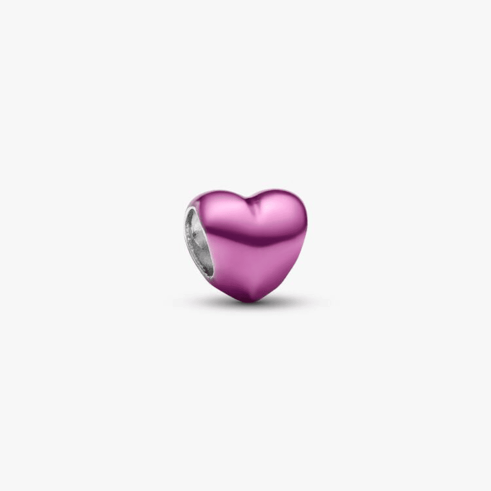 Mini Charm Cuore effetto metallico rosa