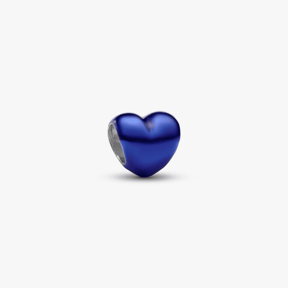 Mini Charm Cuore effetto metallico blu