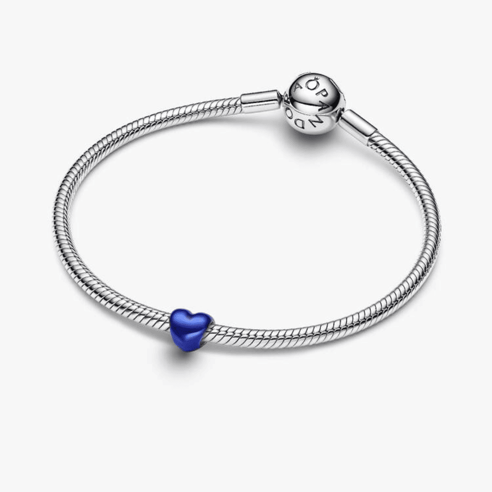 Mini Charm Cuore effetto metallico blu