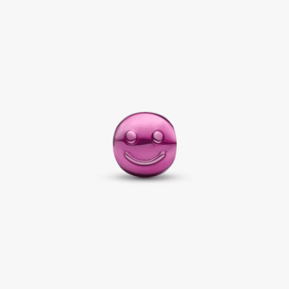 Mini Charm Smile effetto metallico rosa