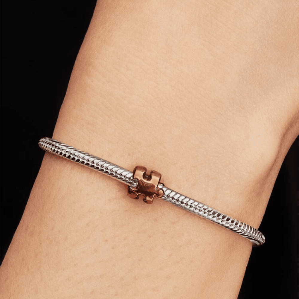 Mini Charm Puzzle effetto metallico arancione