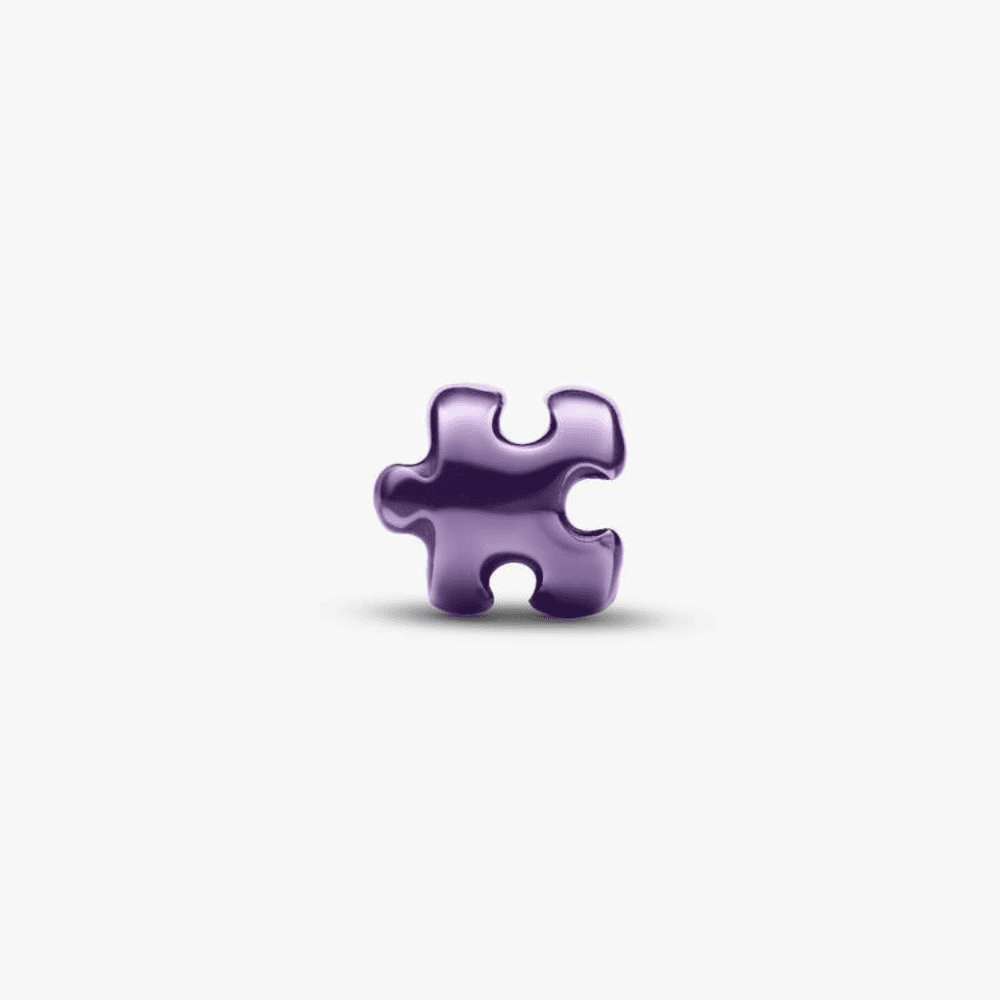 Mini Charm Puzzle effetto metallico viola