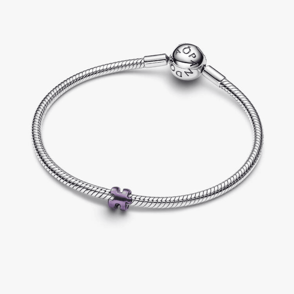 Mini Charm Puzzle effetto metallico viola